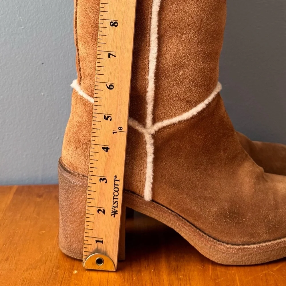 Ugg Kasen Chestnut Knee High Tall Heeled Boots Sz 8 block heel pull on - Picture 9 of 16